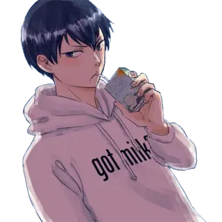 😒 got milk? Anime, Melk, Drank, Drinken, Cartoon whatsapp sticker