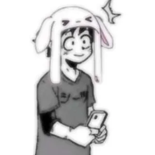 🌟 シーツ卵 Anime, Manga, Cartoon, Konijnenmuts, Telefoon telegram sticker