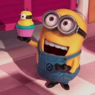 😀 Minion Despicable Me minion, cupcake, cartoon, despicable me, funny, happy telegram sticker