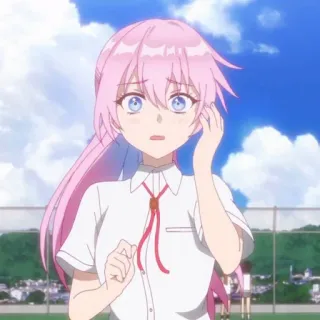🍧 Anime, Mädchen, Schuluniform, Rosa Haare telegram sticker