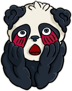 😱 panda, sad, shocked, scared, emotional telegram sticker