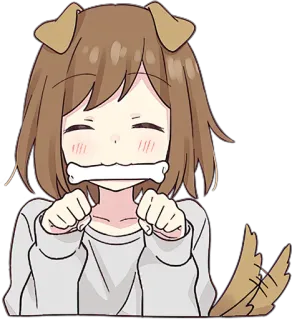 ☺️ Anime, Anjing, Lucu, Kartun, Binatang, Gadis telegram sticker