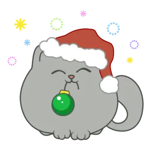 🎉 고양이, 산타 모자, 크리스마스, 장식, 귀여운, 겨울, 휴일 telegram sticker