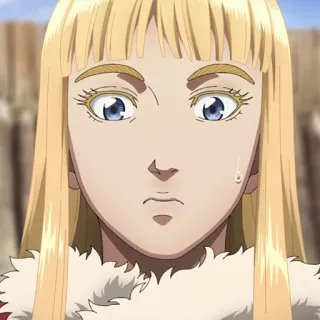 ⚔️ animé, blonde, portrait, gros plan, femme telegram sticker