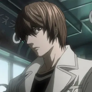 🍎 Light Yagami Death Note Anime, Death Note, Light Yagami, Sério, Personagem telegram sticker
