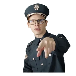 🤨 Policía, Uniforme, Persona, Señalando, Autoridad, Aplicación de la ley whatsapp sticker