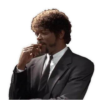 😕 Jules Winnfield Pulp Fiction samuel l. jackson, pensare, pulp fiction, film, serio telegram sticker