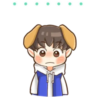 💬 desenho animado, personagem, cachorro, orelhas, fofo, anime, kawaii telegram sticker