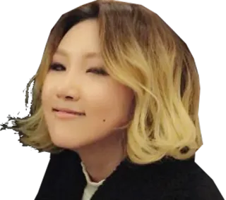 😉 kobieta, K-pop, piosenkarka, twarz, portret, uśmiech, mrugnięcie telegram sticker