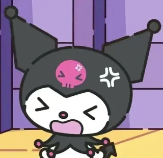 💢 Kuromi 쿠로미, 애니메이션, 만화, 화난, 해골, 귀여운 telegram sticker