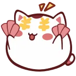 🤩 kucing, imut, kawaii, hewan, bahagia, lucu whatsapp sticker