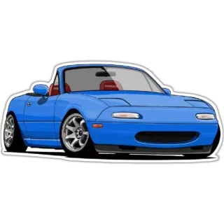 🚗 รถ, สีน้ำเงิน, miata, รถเปิดประทุน, ยานพาหนะ telegram sticker