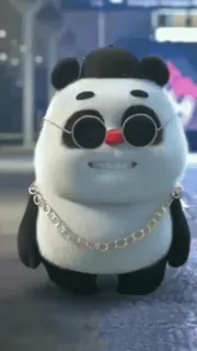 🌟 panda, cartoon, glasses, cute, character, animal telegram sticker