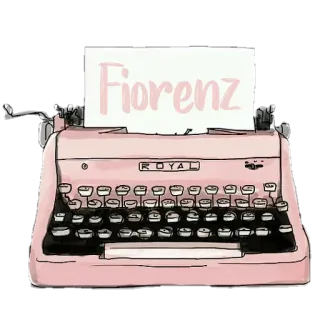 📝 Fiorenz Schreibmaschine, rosa, retro, vintage, Royal, Fiorenz, Name whatsapp sticker