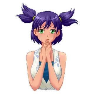 😭 anime, menangis, gadis, memohon, sedih, air mata whatsapp sticker