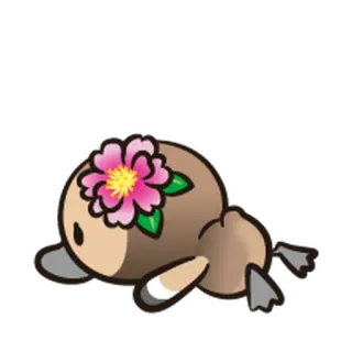 😩 platipus, bunga, kartun, imut telegram sticker