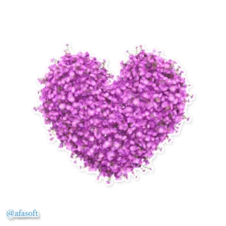 💜 @afasoft serce, kwiaty, fioletowy, kwiatowy, miłość telegram sticker
