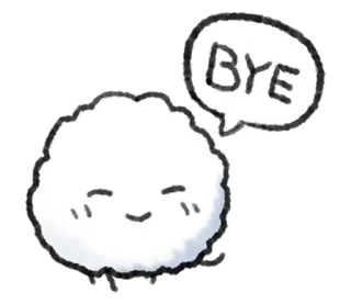 💭 BYE 雲, バイバイ, さようなら, 可愛い, 漫画, 別れ telegram sticker