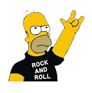 😱 Homer Simpson The Simpsons ROCK AND ROLL Homer Simpson, rock and roll, music, cartoon, the simpsons telegram sticker