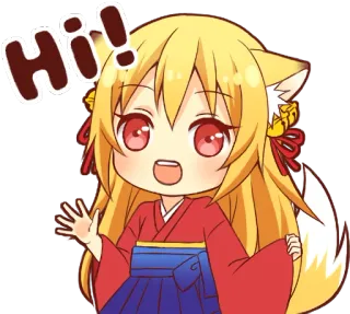 😀 Hi! Anime, Raposa, Orelhas, Fofo, Garota, Kawaii telegram sticker