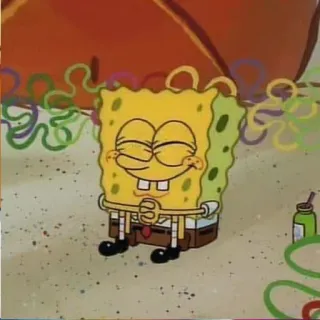 🥰 SpongeBob SquarePants Мультфильм, Спанч Боб, Счастливый, Nickelodeon telegram sticker