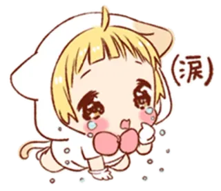 😢 涙 Anime, Kawaii, Süß, Weinend, Träne, Cartoon whatsapp sticker