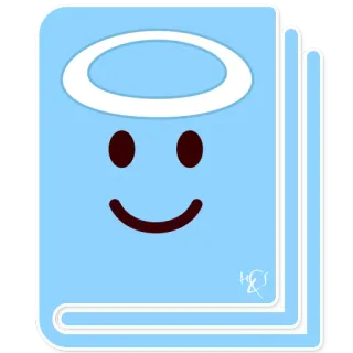 📔 libro, ángel, dibujo animado, lindo, diseño, icono, pegatina telegram sticker