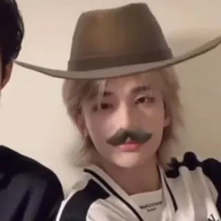 🤠 hat, mustache, cowboy, portrait, person, filter telegram sticker