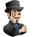 👍 monocle, hat, gentleman, moustache, thumbs up, approval telegram sticker