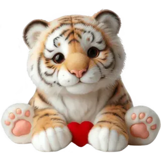 🫶 เสือ, ตุ๊กตา, สัตว์, น่ารัก, หัวใจ, ของเล่น, วาเลนไทน์, คาวาอิ telegram sticker