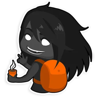 ⛺ Dessin animé, Personnage, Fantaisie, Sac à dos, Tasse, Sourire telegram sticker
