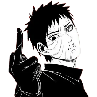 🌟 Obito Uchiha Naruto anime, obito, naruto, middle finger, offensive, uchiha telegram sticker