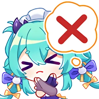 ☹️ Anime, Sticker, Mignon, Croix, Erreur, メイド (not translated, see below) telegram sticker