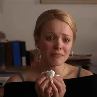 ♥️ Regina George Mean Girls triste, pleurer, Regina George, Mean Girls, émotions, scène de film, drame, film ado telegram sticker