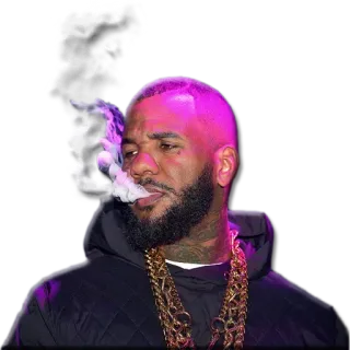 ☠ The Game raper, hip hop, muzyk, dym, portret, łańcuch telegram sticker