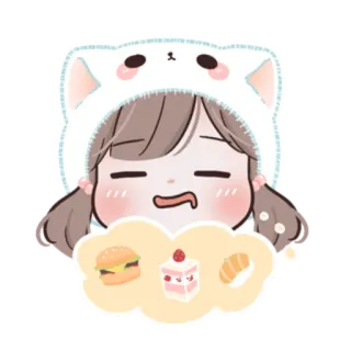 🍥 kawaii, comida, fofo, menina, sobremesa, sonhos, anime whatsapp sticker