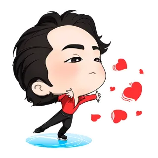 😍 Kartun, Seluncur indah, Hati, Chibi whatsapp sticker