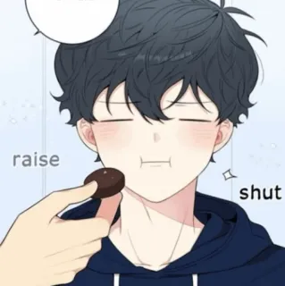 🐚 raise shut мультфильм, персонаж, еда, шоколад whatsapp sticker