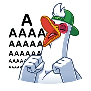 😡 AAAAAAA 鸭子, 卡通, 生气, 尖叫, 梗, 表情符号 telegram sticker