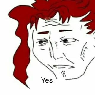 👍 Yes Meme, śmieszne, kreskówka, tak, wyraz, postać telegram sticker