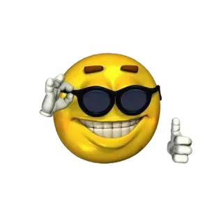 👍 Emoji, Figo, Occhiali, Pollice in su, Approvazione telegram sticker