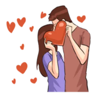 ❤ Liebe, Romantik, Paar, Kuss, Herzen whatsapp sticker
