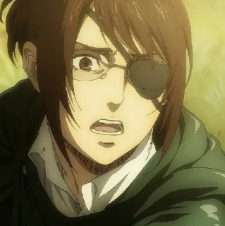🦦 Hange Zoe Attack on Titan Anime, Attaque des Titans, Hange Zoe, Personnage, Lunettes, Un Oeil, Bataillon d'exploration telegram sticker