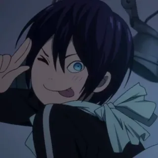 💈 Yato Noragami Anime, Personage, God, Knipoog, Tong, Yato, Noragami whatsapp sticker