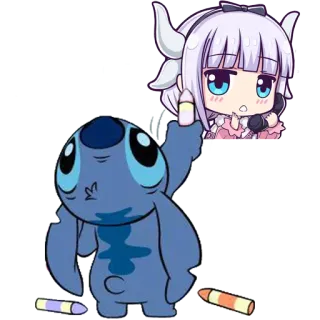 🐨 Stitch cartoon, animated, funny, middle finger, offensive, cute telegram sticker