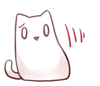 😏 gato, lindo, gato blanco, sticker, animal, triste whatsapp sticker