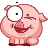 😉 Cartoon, Schwein, Niedlich, Tier, Sticker, Lustig, Rosa telegram sticker