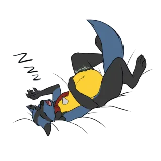 🍖 Lucario ZZZZ pokemon, lucario, durmiendo, dibujos animados, animal, furry, lindo telegram sticker