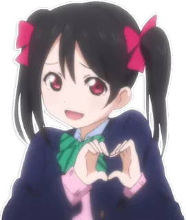 ❤ Nico Yazawa Love Live! Anime, Cartone animato, Carino, Cuore, Love Live telegram sticker