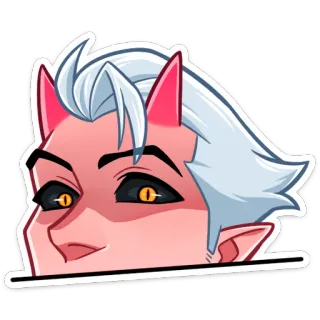 👀 dibujos animados, anime, demonio, cara, pegatina, personaje whatsapp sticker